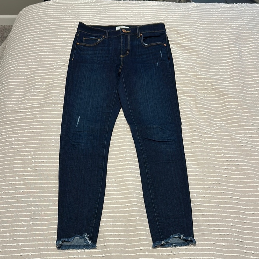 LOFT Dark Wash Skinny Jeans Classic Denim Style